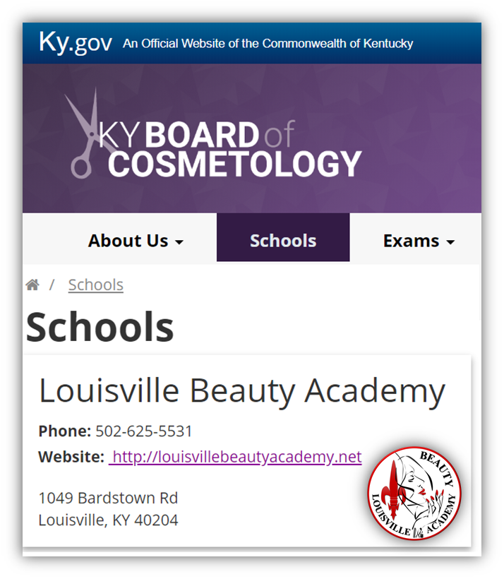 Louisville Beauty Academy - Licensed and Accredited School by KY State Board of Cosmetology and Hairdresser