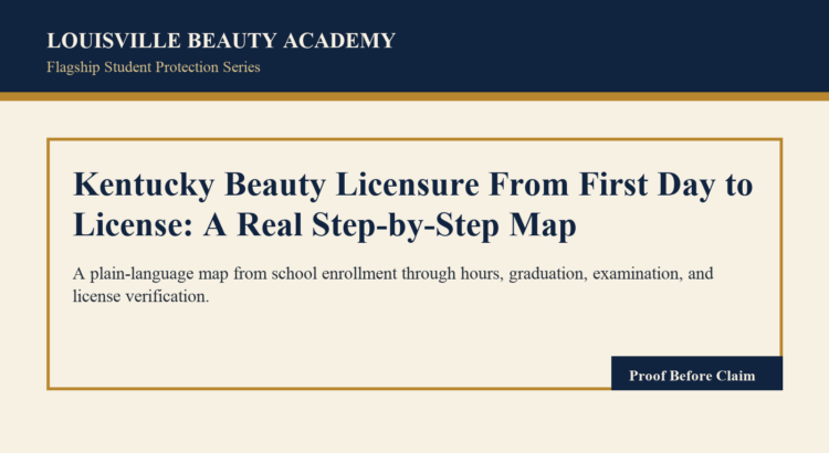 Editorial featured image for Kentucky Beauty Licensure From First Day to License: A Real Step-by-Step Map by Louisville Beauty Academy.