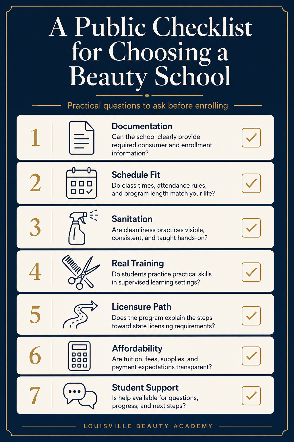 Infographic for A Public Checklist for Choosing a Beauty School