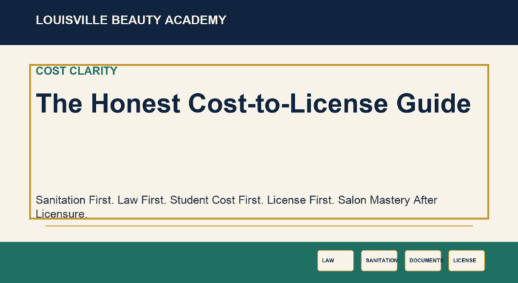 Institutional LBA visual for The Honest Cost-to-License Guide emphasizing sanitation, law, written clarity, licensing, and workforce dignity.