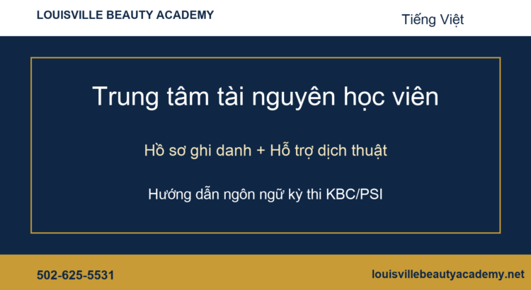 Louisville Beauty Academy Tiếng Việt student resource center banner