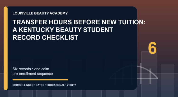 Original Louisville skyline illustration titled Transfer Hours Before New Tuition